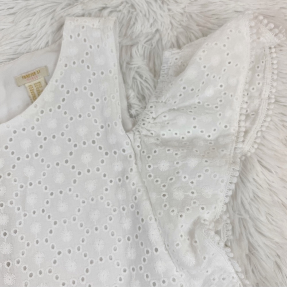 Forever 21 cold shoulder eyelet a-line dress white - Picture 3 of 8